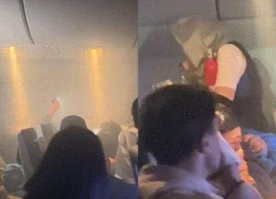 imagem colorida carregador pega fogo em voo