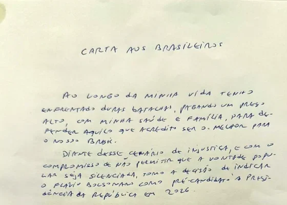 Em carta, Bolsonaro confirma indicação de Flávio como pré-candidato - destaque galeria