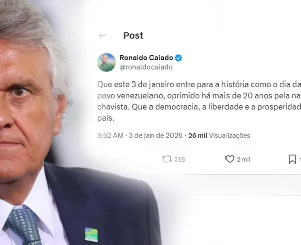 Caiado manifesta apoio aos ataques dos EUA na Venezuela