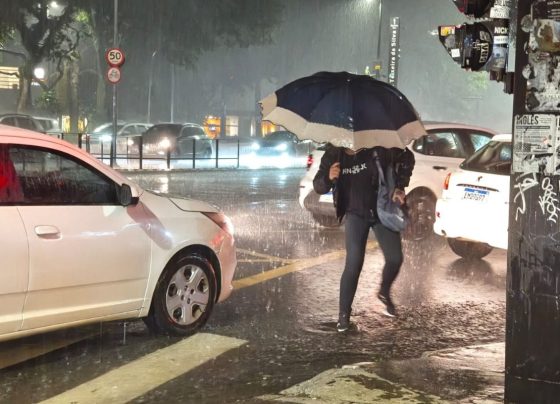 Imagem colorida mostra chuva em São Paulo - Metrópoles