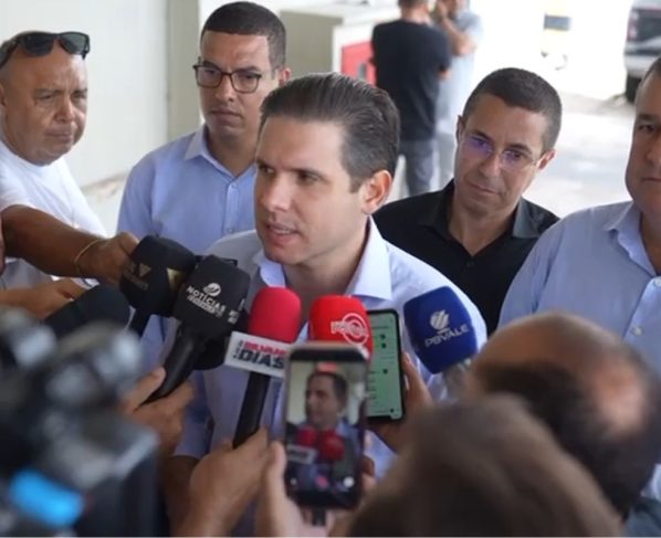 O presidente da Câmara, Hugo Motta, em entrevista em Bayeux (PB).