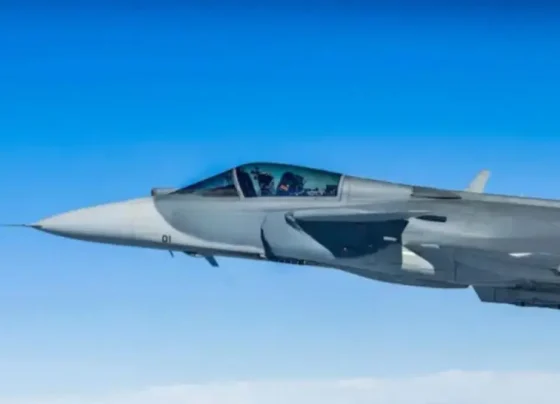 Imagem mostra caça da Força Aérea durante voo