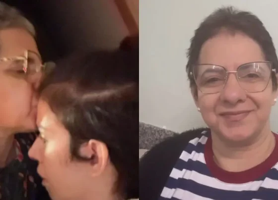 Imagem mostra mãe de Thais Medeiros, que desencadeou problemas de saúde após sentir cheiro de pimenta em conserva