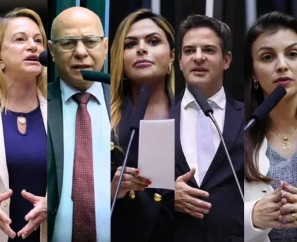 Foto colagem mostra parte da bancada goiana no Congresso nacional