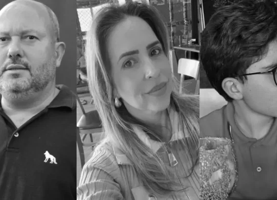 Imagem mostra vereador, esposa e filho. Todos foram vítimas de acidente fatal ocorrido nas proximidades de Quirinópolis