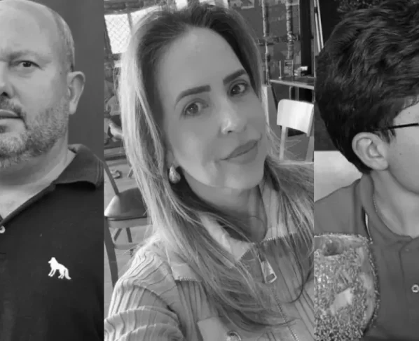Imagem mostra vereador, esposa e filho. Todos foram vítimas de acidente fatal ocorrido nas proximidades de Quirinópolis