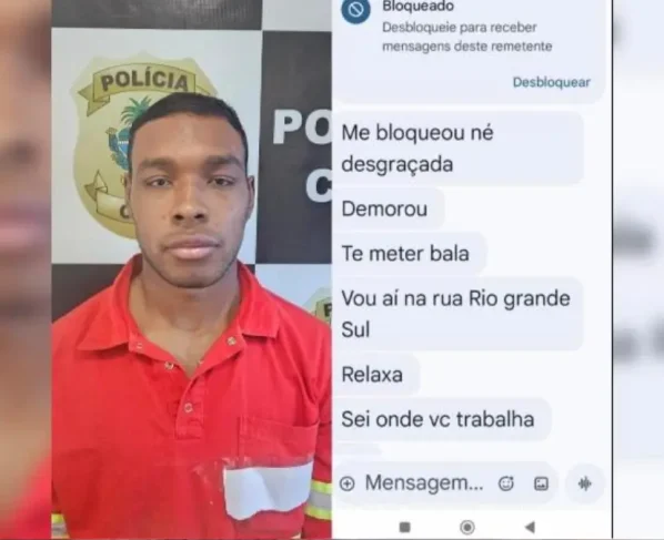 Júnio Francisco Cardoso, de 25 anos, ameaçando vítima - (Foto: reprodução/PC)