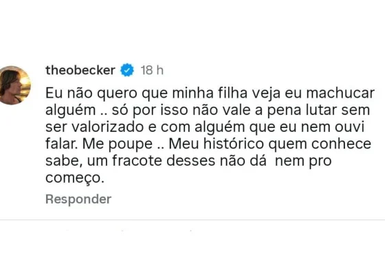 Theo Becker responde Agles Steib e dispara: “Um fracote desses” - destaque galeria