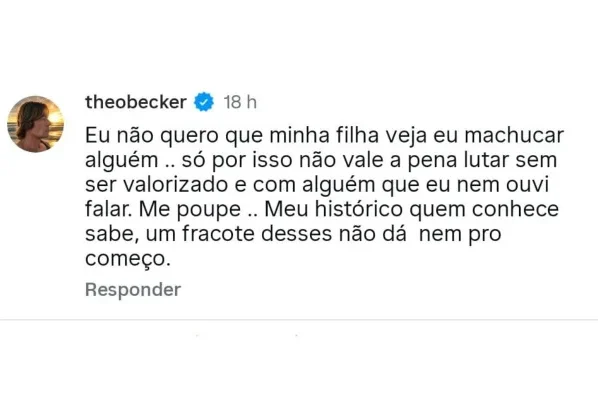 Theo Becker responde Agles Steib e dispara: “Um fracote desses” - destaque galeria